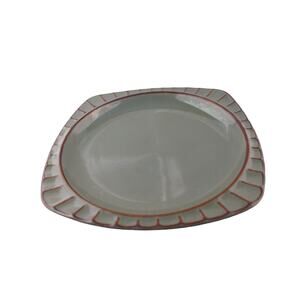 Sango Society Avocado 12" Square Chop Plate set of 3 Green, Ribbed, Multisided
